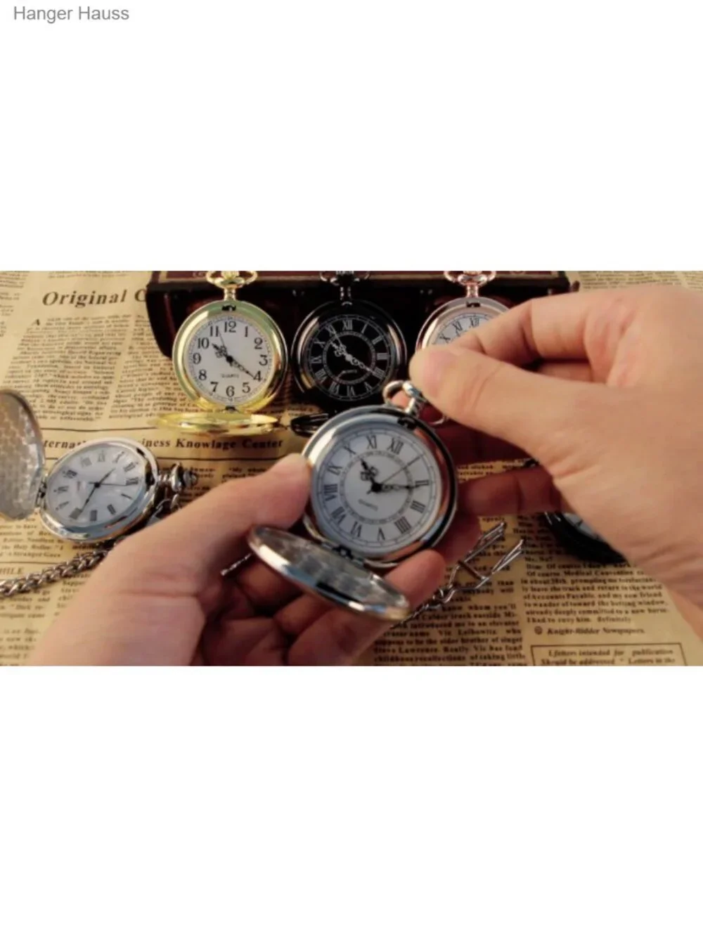 Vintage Alloy Steel Quartz Pocket Watch with Chain Roman Numerals Gift